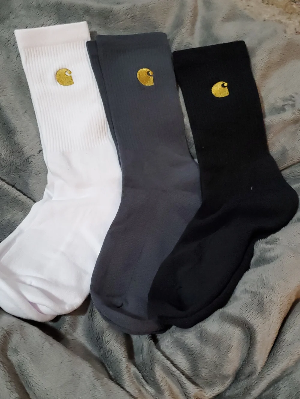 Men's Crew Socks - White, Gray, Black (3-Pack)